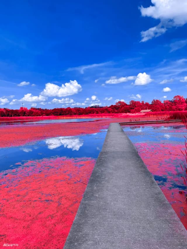 Stone bridge in lake