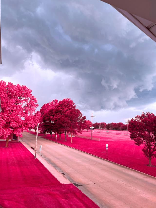 Severe storm passing road 1